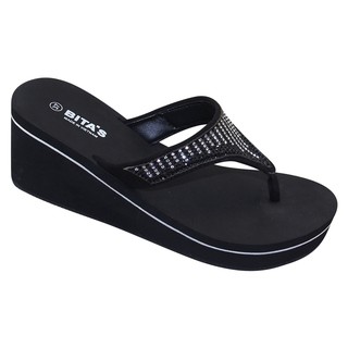 Dép kẹp nữ Bita's SWH.09 (Đen + Đỏ)