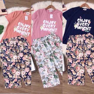 bộ ngố áo cotton chữ quần hoa