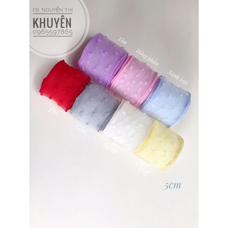Ruy băng voan chấm bi nổi 5 cm