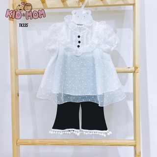 sét bộ áo trắng tay bồng quần umi x.k cho bé