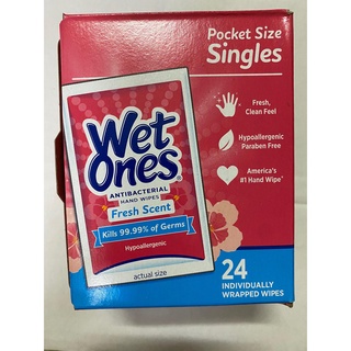 Khăn giấy ướt diệt khuẩn Wet Ones 24 gói - Mỹ