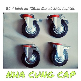 BỘ 4 BÁNH XE ĐẨY HÀNG 125CM CÓ KHÓA