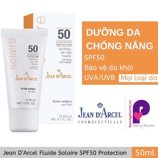 [CHÍNH HÃNG PHÒNG KHÁM DA]Kem chống nắng sáng da SPF50 Jean D’Arcel Sun Fluid Solaire jean d arcel