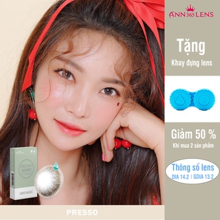 Kính áp tròng 1 tháng màu xám Presso Ann365 chất lượng cao đeo thoải mái suốt 12h
