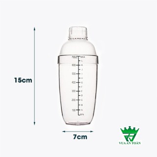Bình Lắc Nhựa Chịu Nhiệt Chia Vạch 700ml