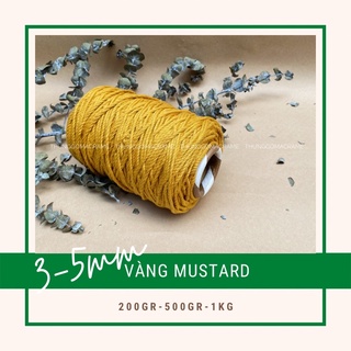 dây thừng Macramé màu VÀNG MUSTARD 3mm 5mm