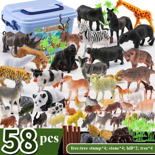 Set 58 Mô Hình Động Vật Hoang Dã Bằng Nhựa Cho Bé