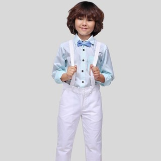 Quần tây yếm trắng bé trai từ 9kg - 15kg để đi chơi và đi tiệc QDT047 - JADINY