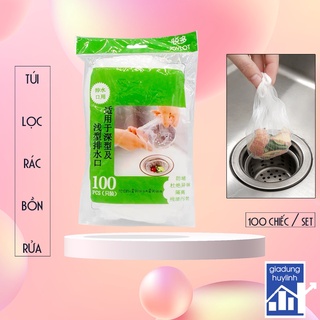 Túi lọc rác bồn rửa chén dạng lưới bo thun set 100 chiếc