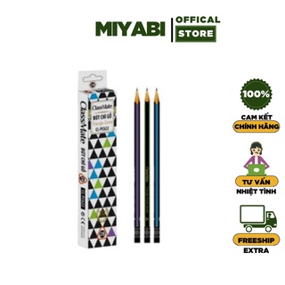 Bút chì lục giác CLASSMATE 2b có tẩy Pc622 ngòi mềm - Bút chì gỗ văn phòng phẩm cao cấp - MIYABI STORE