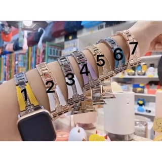 Dây thép đính đá phối màu dành cho apple watch