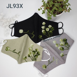 Khẩu trang thêu tay vải linen JL93X