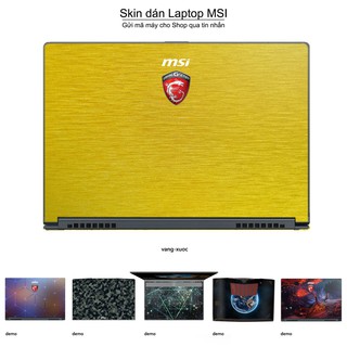 Skin dán Laptop MSI màu vàng xước (inbox mã máy cho Shop)