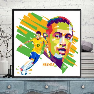 Tranh Treo Neymar Trong Màu Áo Brazil, Có Khung Treo Tường