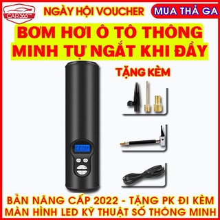 Máy bơm hơi ô tô cầm tay mini di động Màn Hình LCD CAR365 dùng pin sạc thông minh cao cấp - CAR33