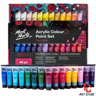 Bộ 18/24/36/48 Màu x 36ml Acrylic Paint Signature Mont Marte