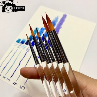 [t15l11] Bộ 6 cây cọ thân trong suốt tỉa/vẽ nail