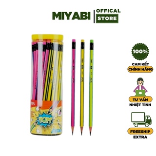 Bút chì gỗ DELI tam giác có tẩy - 1 cái - Bút chì 2B cao cấp văn phòng phẩm - MIYABI STORE