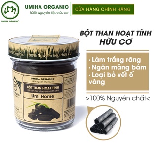 Bột đánh răng Than Hoạt Tính trắng răng hữu cơ UMIHOME - Bột than tre trắng răng tự nhiên không ê buốt, sạch mảng bám