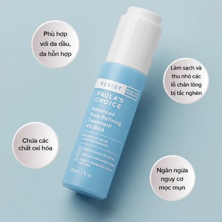 [ Công ty ] Dung Dịch Loại Bỏ Tế Bào Chết PL Resist Advanced Pore-Refining Treatment 4% BHA (30mL