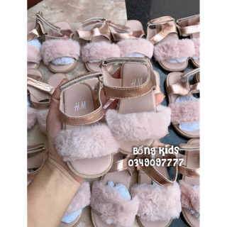 Sandal Bé Gái Phủ Lông Hồng