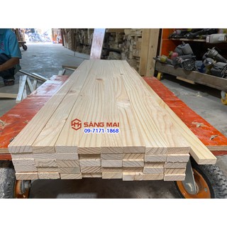 [MS69] Thanh gỗ thông 4,5cm x 1,5cm x dài 120cm + láng mịn 4 mặt