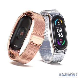 Dây đeo kim loại mắt lưới Pro Mi band 5, miband 6 chính hãng Mijobs - dây đeo thay thế mi band 3, miband 4 kim loại