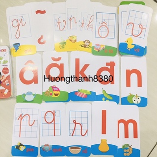 Bộ 42 Thẻ Chữ Cái Tiếng Việt Dành Cho Bé 4-6 Tuổi