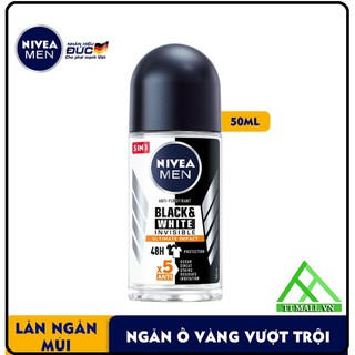 Lăn Khử Mùi Nam Black &amp; White Ngăn Ố Nivea 50ml