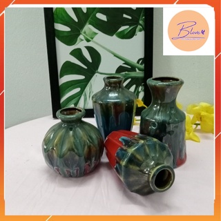 Bình hoa Xanh -đỏ decor trang trí nhà cửa, văn phòng - Lọ hoa mini