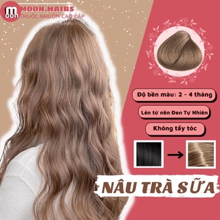 Thuốc nhuộm tóc NÂU TRÀ SỮA SÁNG | NÂU SỮA KHÓI | Nâu Tây Khói | Không tẩy tóc | Nhuộm từ nền đen | Tặng vitamin E