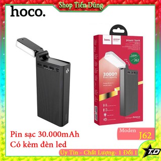Pin sạc dự phòng Hoco J62 Jove 30000mAh 2 cổng input, 3 cổng output, tích hợp đèn pin siêu sáng - Hàng chính hãng