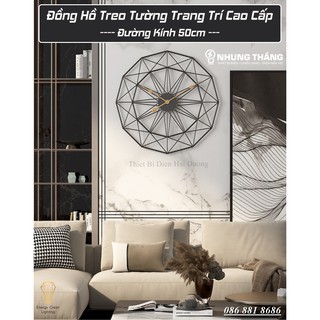 Đồng Hồ Treo Tường Vintage DH-98 - Trang Trí Nghệ Thuật Cao Cấp - Kiểu Dáng Hiện Đại , Sang Trọng - Đường Kính 50cm