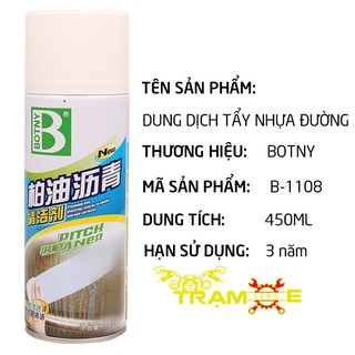 CHAI XỊT TẨY NHỰA ĐƯỜNG, BÙN ĐẤT DẦU MỠ CHẤT BẨN BOTNY 450ML TIỆN LỢI