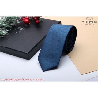 Cà Vạt Nam Bản nhỏ 6cm Màu Xanh - Cavat Hàn Quốc Dành Cho Chú rể, Công Sở Cao Cấp Full box