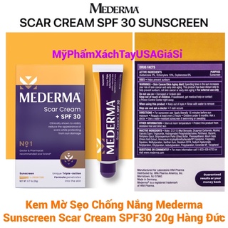 [Hàng Đức]Kem Mờ Sẹo Chống Nắng Mederma Scar Cream + SPF 30 20g