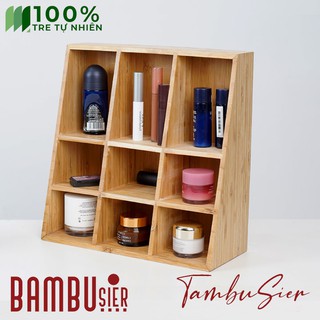 [BAMBOO] Kệ mỹ phẩm trang sức bằng tre 3 tầng tiện ích - khay để đồ trang sức mỹ phẩm đa năng cao cấp [B-AUSTIN-09]