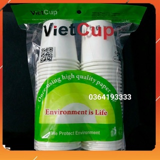 Cốc giấy Vietcup gói 50 cái 180ml không nắp