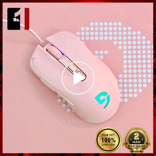 Chuột Gaming Máy Tính Fuhlen G90 Màu Hồng Led RGB Chuột Vi Tính Laptop Pc Có Dây Dễ Thương