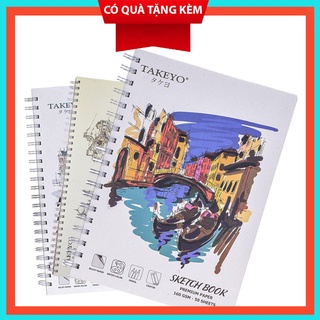 Sổ tay vẽ chì - Sketchbook Takeyo Giấy kem trơn 160gsm A4