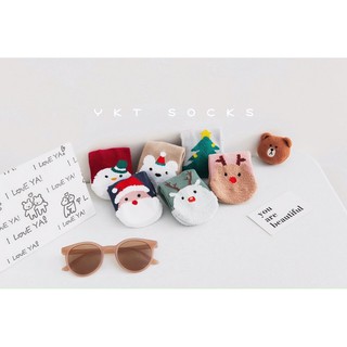 Tất noel cao cổ có chống trượt cho bé yêu
