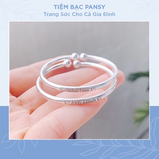 Vòng tay bạc khắc tên cho bé - Vòng cua trơn cho bé và mẹ bằng bạc ta 925 thật an toàn