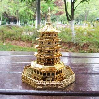 Mô hình tháp Lôi Phong Hàng Châu cao 15cm, mô hình trang trí bàn làm việc, trang trí phòng khách