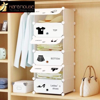 Tủ nhựa ghép 6 tầng đa năng siêu tiện ích. Để giày, để sách vở, để quần áo. Cao 1m x 47cm x 37cm