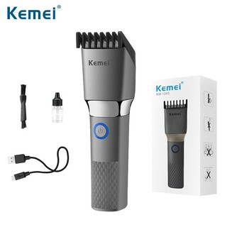 Lưỡi gốm siêu bềnTông đơ cắt tóc gia đình Kemei Km 1245, lưỡi gốm siêu bền, có 7 cữ cắt thay đổi linh hoạt, sạc nhanh