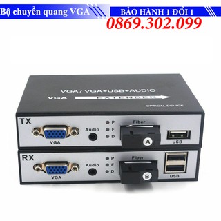 Bộ kéo dài VGA và USB qua dây Quang xa 20KM