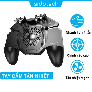 Tay cầm chơi game tản nhiệt điện thoại SIDOTECH Memo AK88 có quạt tản nhiệt bắn PUBG / FREE FIRE / ROS kết nối 6 ngón