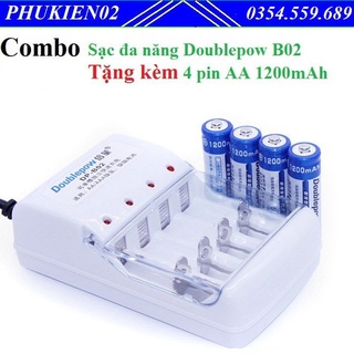 Bộ Sạc Pin Doublepow DP-B02 Kèm 4 Pin Tiểu Sạc AA 1200mAh