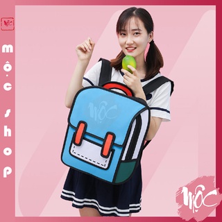 Balo nữ, cặp học thêm dáng hoạt hình 3D lạ mắt, chất liệu vải chống nước - BL207
