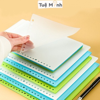 Bộ 4 Bìa nhựa tab phân trang A5 / B5 trong suốt, xanh dương làm Bìa Binder